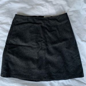 Aritzia dark grey cashmere wool mini skirt.